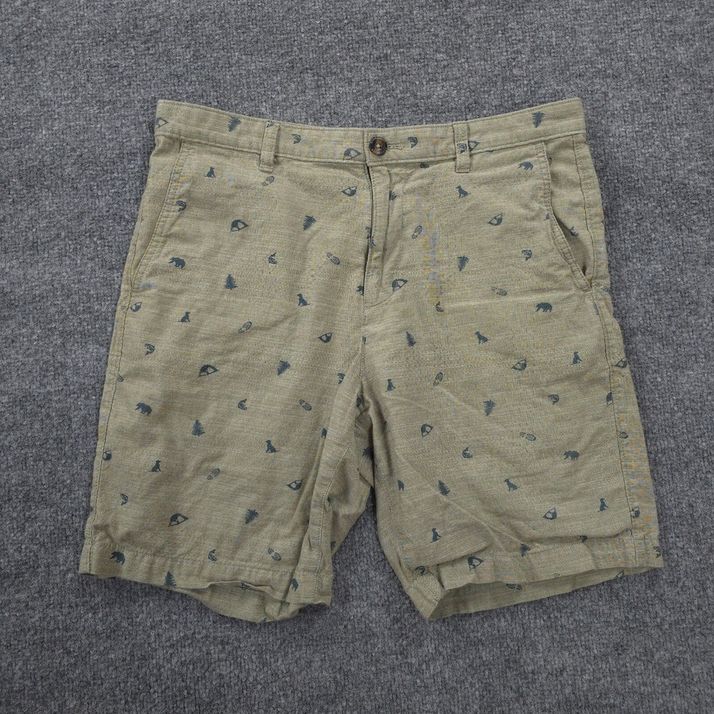 Eddie Bauer Shorts Mens 32 Tan Geometric AOP Hike Climb Camp Fishing‎ Outdoors